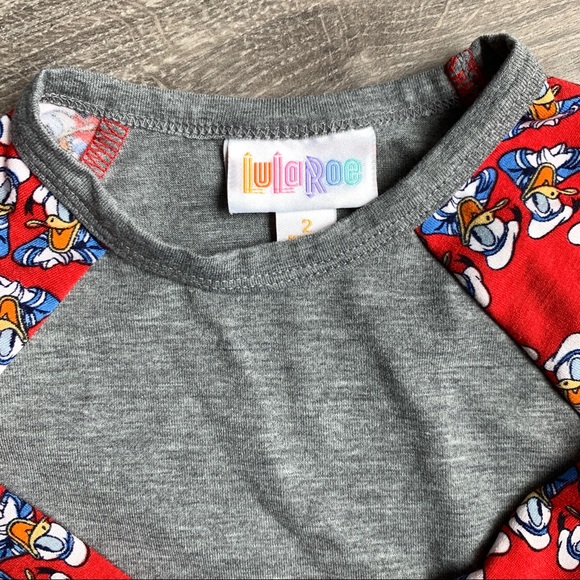 Lularoe Disney Scarlett Donald Duck Raglan - Picture 2 of 4
